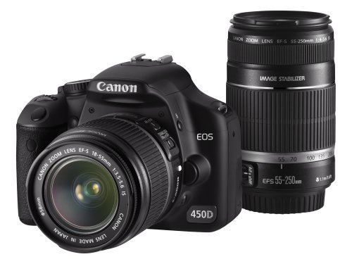 Canon EOS 450D IS Double Zoom Kit (EOS 450D Camera EF-S 18-55mm IS f/3.5-5.6 Lens & EF-S 55-250mm IS f/4.0-5.6 lens)