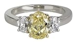 Platinum and 18k Yellow Gold Fancy Intense Yellow Diamond Ring (GIA Certified 1.65 ct center, 2.28 cttw), Size 6