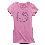Girls' Hello Kitty Pink Short-Sleeve Rhinestone Tee