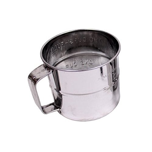 Bright Idea Stainless Steel 2-cup Shake Sifter ~ Single Screen/No Crank! For Flour, Sugar & Baking!