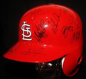 2011 St. Louis Cardinals Team Signed Batting Helmet - Pujols, Freese, Berkman, LaRussa 20 Sigs - Autographed MLB Helmets and Hats