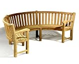 Teak Semi-Circular Garden Bench