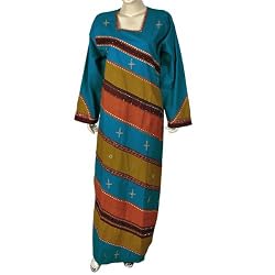 Embroidered Robe Long Sleeve Cotton Caftan Size L (kftn885)