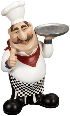 15" French Fat Chef With Serving Tray And Thumbs Up