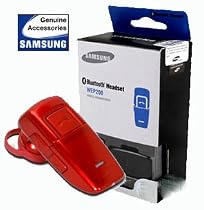 Samsung WEP200 Bluetooth Headset v2.0 (Red) [Samsung Retail Packaging]