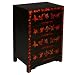 EXP Handmade Asian Furniture - 34" Sleek Black Dresser / Storage Cabinet Golden Oriental Butterflies