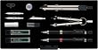 TZ-CSS6 製図器<Sシリーズ> コンパス 15点セット