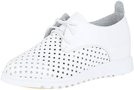 XRU Women's white lace with ankle strap casual on clearance round toe PU flats shoes White