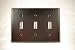 Oil Rubbed Bronz Tripple Light Switch Wall Cover Pate