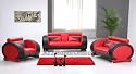 Furniture online: Ultra Modern Red/Black Leather Living Room Set Sofa Loveseat Chair