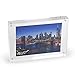 HESIN Acrylic Photo Frame 6 by 8 inch Double Sided Frameless Picture Frame Magnetic Acrylic Block Desktop Photo Display Holder with Gift Box Package Thickness 12+12mm (6