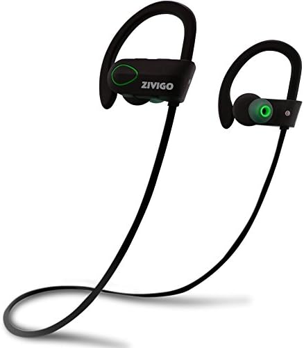 Bluetooth Earbuds By Zivigo, Bluetooth Headphones - Sweat-proof, IPX7 Waterproof Headphones with Noise Cancellation Technology, Microphone &amp; Voice Prompts compatible With IOS and Android Devices