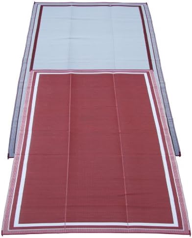 Fireside Patio Mats Cranberry Sunrise 9 ft. x 18 ft. Polypropylene Indoor/Outdoor Reversible Patio/RV Mat