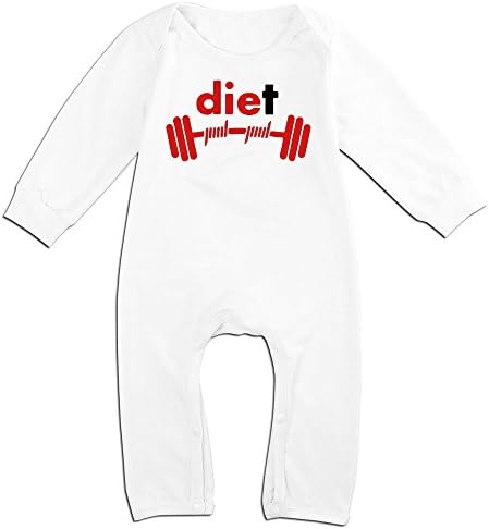 OLGB Babys Diet And Weight Lifting Long Sleeve Bodysuit Outfits 6 M