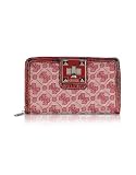 Guess Baroness - All Over Signature Fabric Large Wallet/Clutch Wine