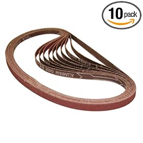 Makita A-34469 3 8-Inch x 21-Inch Abrasive Sanding Belt 80 Grit - 10 Pack by Makita