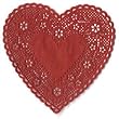 Fox Run 6-Inch Red Heart Paper Doilies, 24 Per Pack