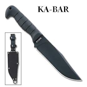 Heavy Bowies, Black Kraton G Handle, Plain, 12.63 in. by Ka-Bar
