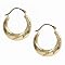 14K Earrings Diamond Cut Swirl Hoop