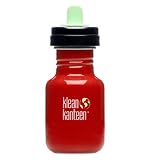Klean Kanteen Stainless Steel 12 Ounce Water Bottle with Sippy Adaptor, Indicator Red