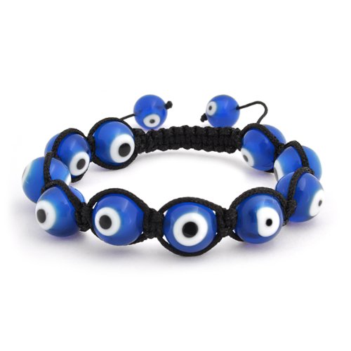 Bling Jewelry Blue Evil Eye Bead Bracelet Shamballa Inspired 10mm