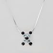 Necklace With 2.95ctw Precious Stones - Genuine Sapphires and Topazes Beautifully Designed in 925 Sterling silver Length 16in