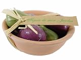 Panier des Sens Shea butter Fig shaped gift soaps in ceramic bowl Gift set Figs from My Garden