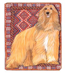 Afghan Hound - Large Tempered Glass Cutting Board By Mary Badenhop by Caroline's Treasures
