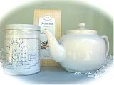 Celtic Breakfast Tea & Scones with an Elegant White Teapot