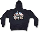Wild Breed World Class Motorcycles Eagle Flags Men's Biker HOODIE Small thru 4XL