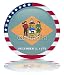 Wallmonkeys Peel and Stick Wall Decals - Delaware State round Flag Button (usa Vector Reflection Ame