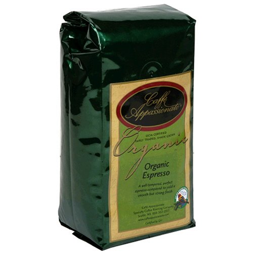 Caffe Appassionato Organic Shade Grown Espresso Roast, Whole Bean, 12-Ounce Bags (Pack of 3)