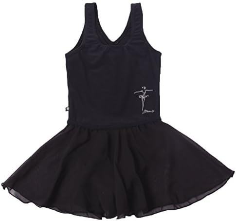 Jinguoyiyi Big Girls' Dancer Print Gymnastics Dress US 8 Black
