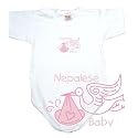 Baby Bodysuit White " Light Blue Stork Nepalese " Nepal Country