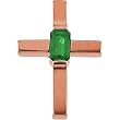 14K Rose Gold Tsavorite Cross Pendant