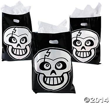 25 Big Halloween Skull Treat Bags Measure 13" X 17"