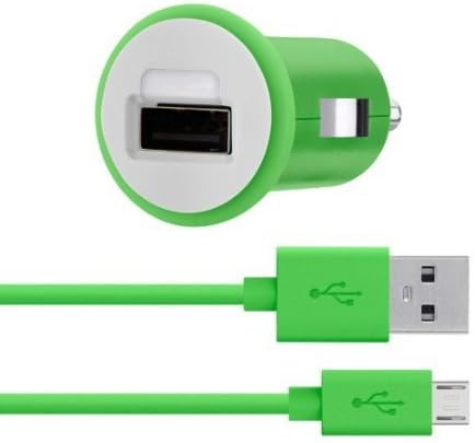 Viesrod - Belkin MiXiT Car Charger + Micro USB Cable for all Kindle and Kindle Fire Models, 4 Feet (Green) Green