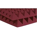 Auralex 4PYR24BUR 4 Studiofoam Pyramid Panels in Burgundy 6-2'x4'x4 panels