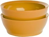 CaliBowl Non-Spill 12-Ounce Low Profile Bowl with Non-Slip Base, Set of 2, Orange