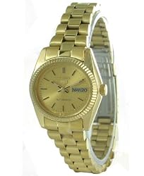 Seiko 5 Womens Automatic Rolex-Style Gold Tone Watch. Model: SUAA86K