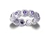 .925 Sterling Silver Designer Beaded Eternity Ring with Amethyst