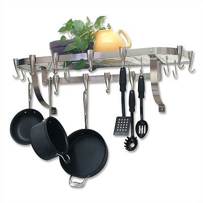 Large Wall Stainless Steel Pot Rack