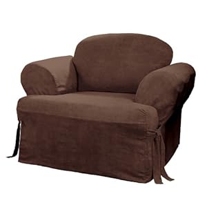 Cheapest Sure Fit Soft Suede 1 Piece T Cushion Chair Slipcover Chocolate Armchair Slipcovers Qwertyuiop000012poi