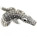 Ladies X-Large Super Creepy Crocodile/Alligator BLING Crystal Cocktail Fashion Ring Burnished Silver ~ Free Size Ring; Comes Gift Boxed ~ CRAWLS UP FINGER!