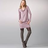 Stretch knit cowl neck dress
