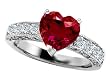 Original Star K(tm) 8mm Heart Shape Created Ruby Engagement Ring LIFETIME WARRANTY