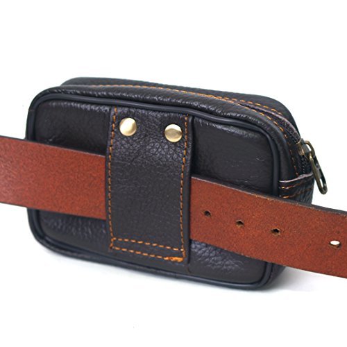 New Mini Men's Leather Waist Belt Loops Bag Coin Pocket Cigarette Case