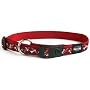 Rogz Stylish 3/4-Inch Beachbum Dog Collar,Medium - Large, Stylish Bones on Red Design