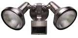 LAMPS PLUS Two Light Brushed Nickel Finish Spotlight Motion Sensor