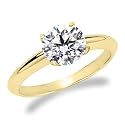 18K / 18ct 4 Prong Yellow Gold GIA Certified Solitaire Engagement Ring with a 0.97 Carat G Color IF Clarity Round Brilliant Cut Diamond (0.97 cttw)